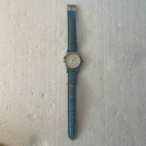 Anna Bella watch quartz blue band Silvertone minute hand round face new battery - Picture 6 of 10